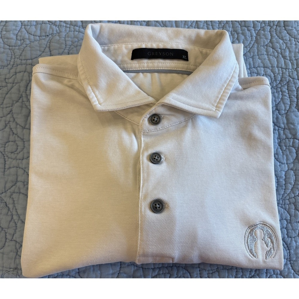 Greyson Polo Shirt Mens XL Light Gray Short Sleeve Golf Performance Casual Adult